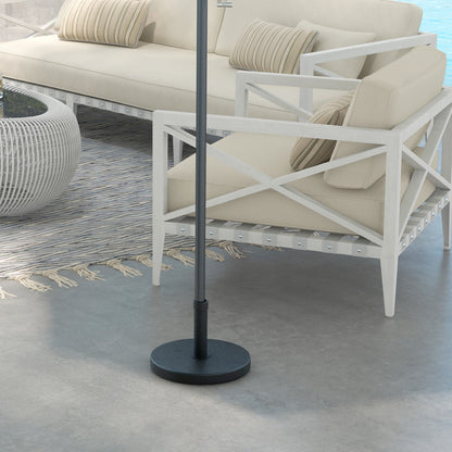 Baza pentru Umbrela de Gradina din HDPE si Ciment, cu Manivela Integrata, Ø46.5x31 cm, Negru