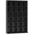 Dulap pentru CD-uri pentru 456 CD-uri sau 336 DVD-uri, 24 Compartimente, 89x20x130.5 cm Negru