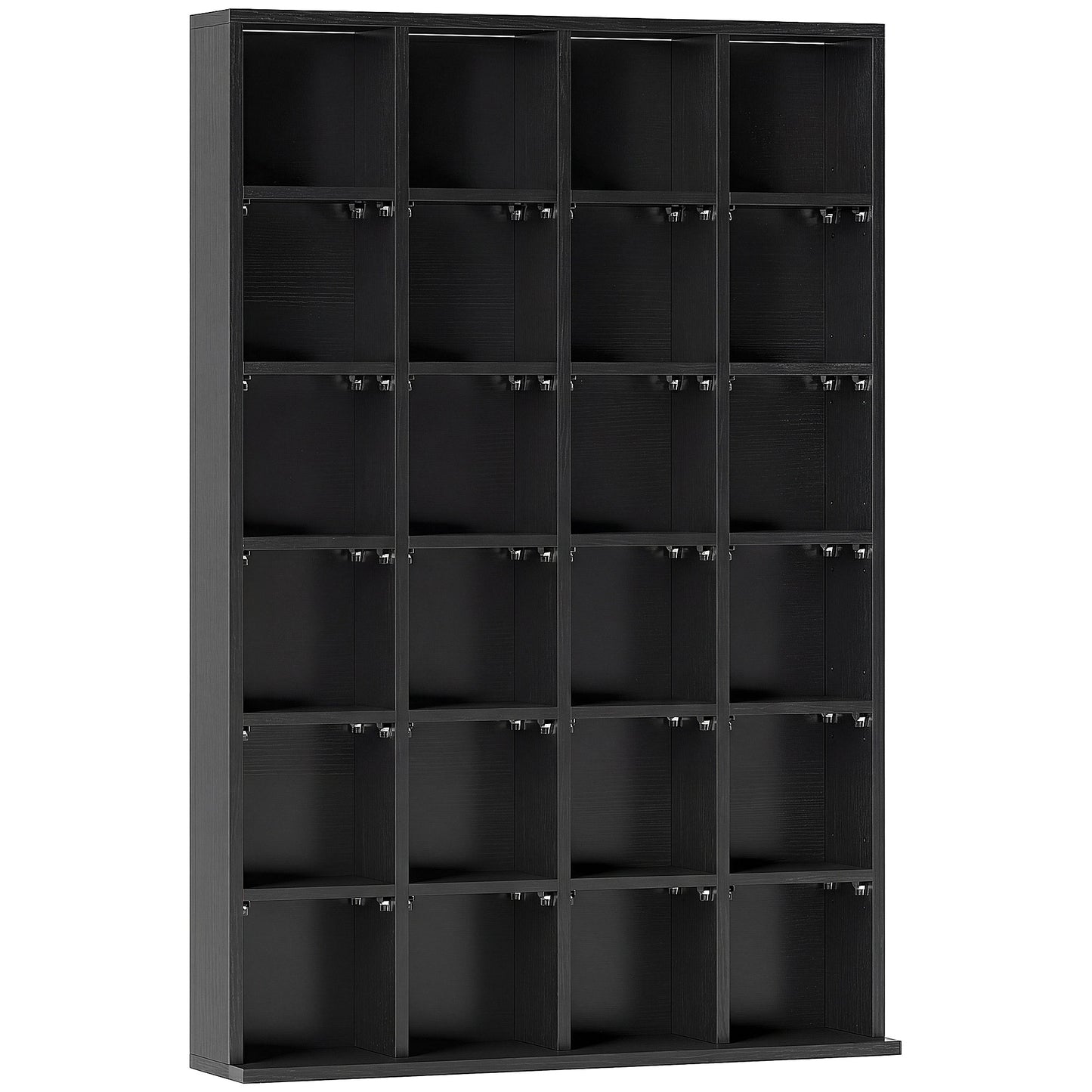 Dulap pentru CD-uri pentru 456 CD-uri sau 336 DVD-uri, 24 Compartimente, 89x20x130.5 cm Negru