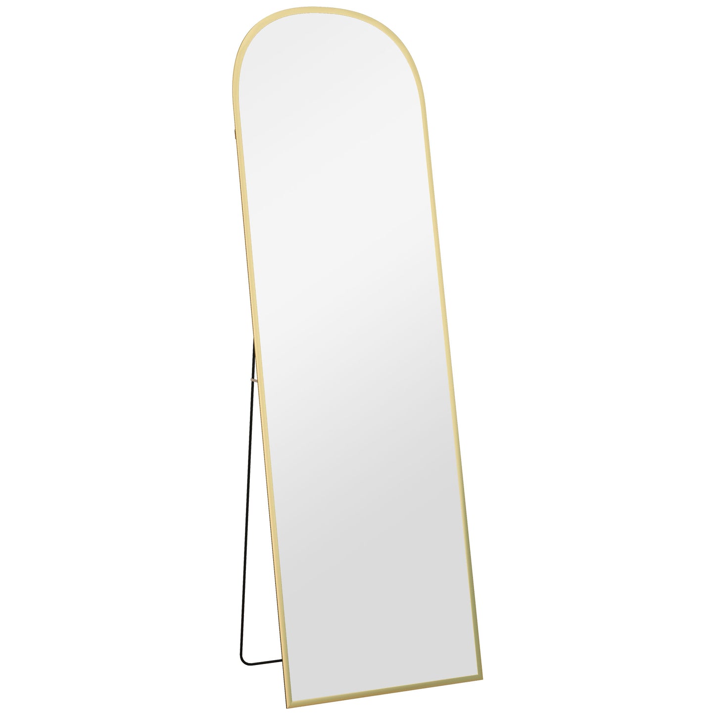 Oglindă de Podea și Perete cu Suport Pliabil, 50x170cm, Auriu