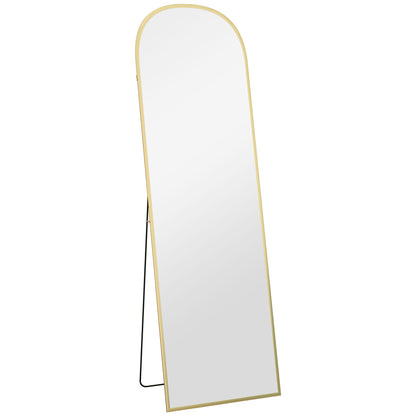 Oglindă de Podea și Perete cu Suport Pliabil, 50x170cm, Auriu