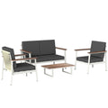 Set Mobilier Grădină 4 Persoane: 2 Fotolii, Canapea, Măsuță