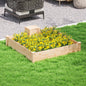 Jardinieră de Exterior cu Compostor și Bază Deschisă din Lemn de Brad, 123x123x25,5 cm, Lemn Natural
