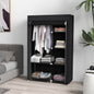 Dulap Portabil din Material, Dulap cu 6 Rafturi Deschise, 1 Bară și Ușă cu Fermoar, 103x43x162,5 cm, Negru