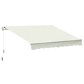 Copertina pentru soare tip rulou cu manivela, din aluminiu si poliester, 295x245cm, alb
