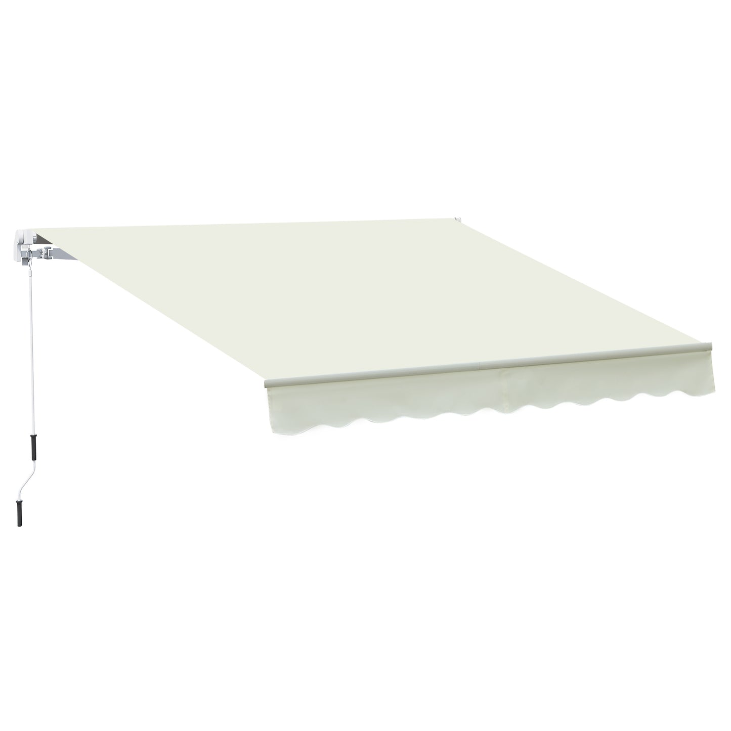Copertina pentru soare tip rulou cu manivela, din aluminiu si poliester, 295x245cm, alb