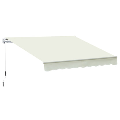 Copertina pentru soare tip rulou cu manivela, din aluminiu si poliester, 295x245cm, alb