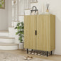 Pantofar Compact pentru 15 Perechi de Pantofi, cu 4 Rafturi Reglabile, 80x38x110cm, Stejar