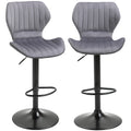 Set 2 Scaune Bar – Negru Catifea, Reglabile & Cu Spatar