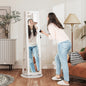 Dulap pentru Bijuterii 3 în 1 Rotativ la 360°, Rafturi din Spate și Ușă cu Cheie, 55x55x161 cm, Alb