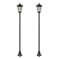 Set de 2 Felinare Solare de Grădină 1.86 m, Lămpi de Exterior din Oțel Inoxidabil cu Înălțime Reglabilă, 2 Moduri de Lumină, IP44 Impermeabil pentru Terasă Curte Alei