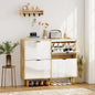 Dulap Slim Modern pentru Pantofi cu 4 Sertare Rabatabile, Capacitate 20 Perechi de Pantofi, 105x24x92.5 cm, Alb