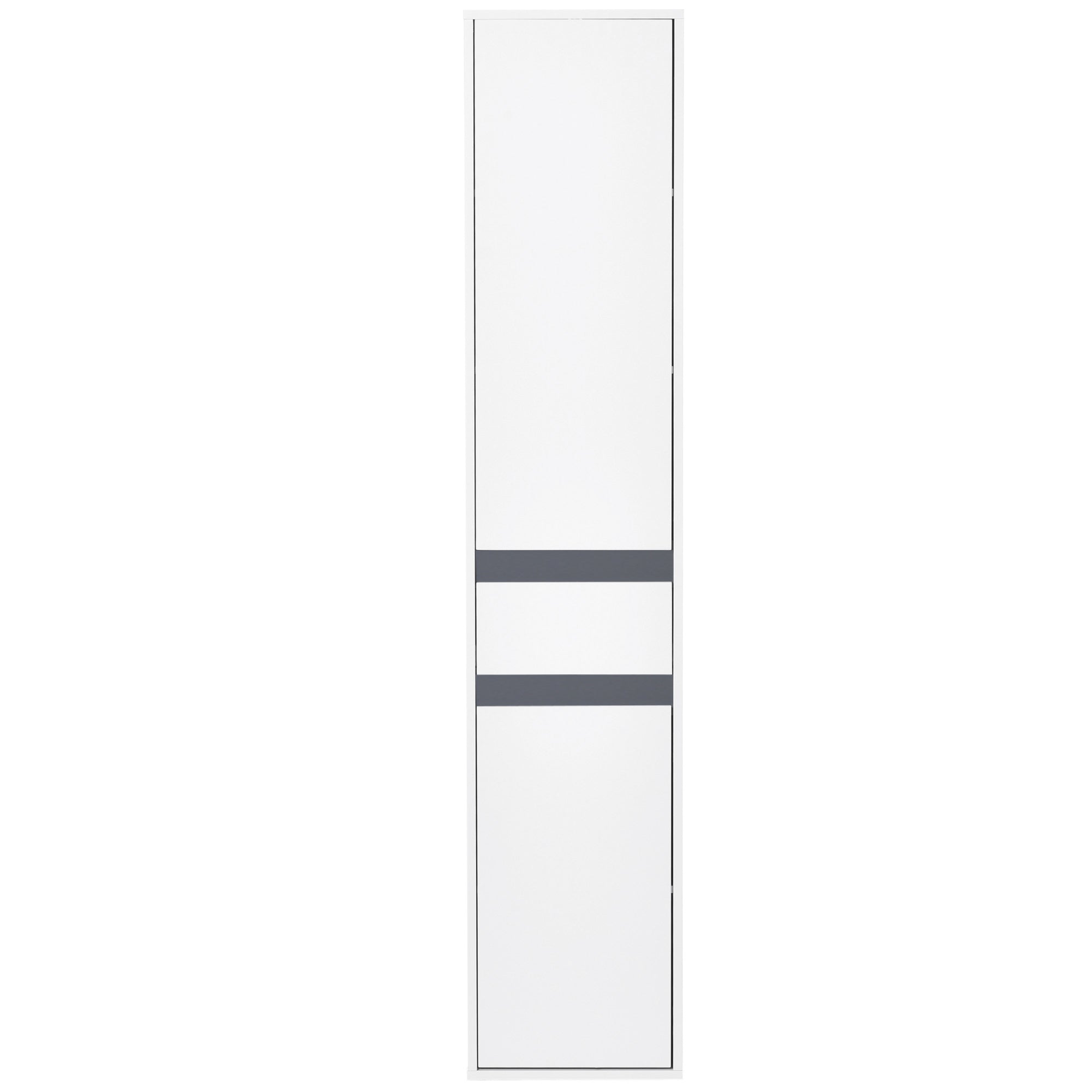 Mobilier baie tip coloană, 2 dulapuri + sertar central, alb, rafturi reglabile 35×31×172 cm