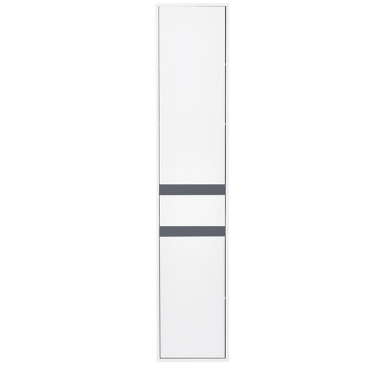 Mobilier baie tip coloană, 2 dulapuri + sertar central, alb, rafturi reglabile 35×31×172 cm