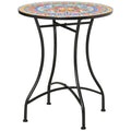 Masa Rotunda Stil Bistro de 60 cm cu Mozaic pentru Gradina, Veranda, Exterior, Balcon, Gri