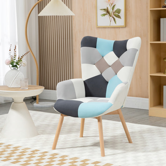 Scaun Decorativ Tapitat cu Brat & Spatar Capitonati – Dormitor