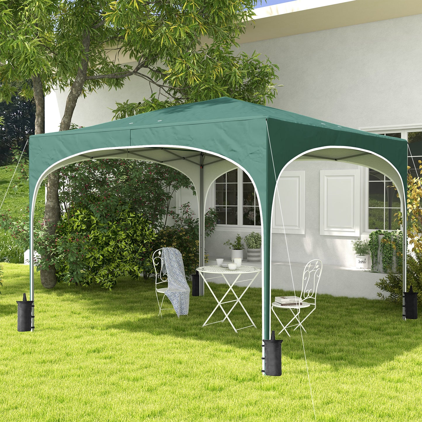 Cort cu Copertina Pliabila de 3x3m, Verde
