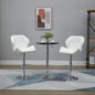 Set 2 Scaune Bar Reglabile, pentru bar si bucătărie, din Piele PU,51,5 x 57,5 x 93-114,5 cm, Alba