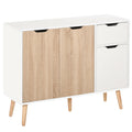Dulapior Multifunctional  din Lemn cu Sertar si Dulapioare in Stil Nordic, 90x30x72cm