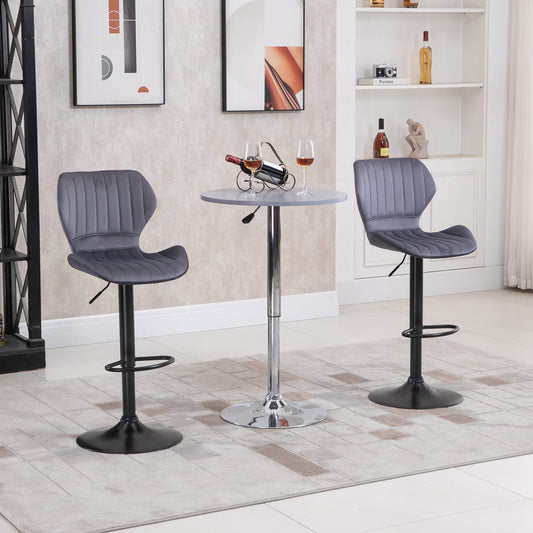 Set 2 Scaune Bar – Negru Catifea, Reglabile & Cu Spatar