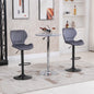 Set 2 Scaune Bar – Negru Catifea, Reglabile & Cu Spatar