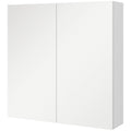 Dulap cu Oglindă pentru Baie cu 2 Uși Soft Close, 60x15x60 cm, Rafturi Reglabile, Dulap Suspendat Spațiu Economic, Alb Lucios