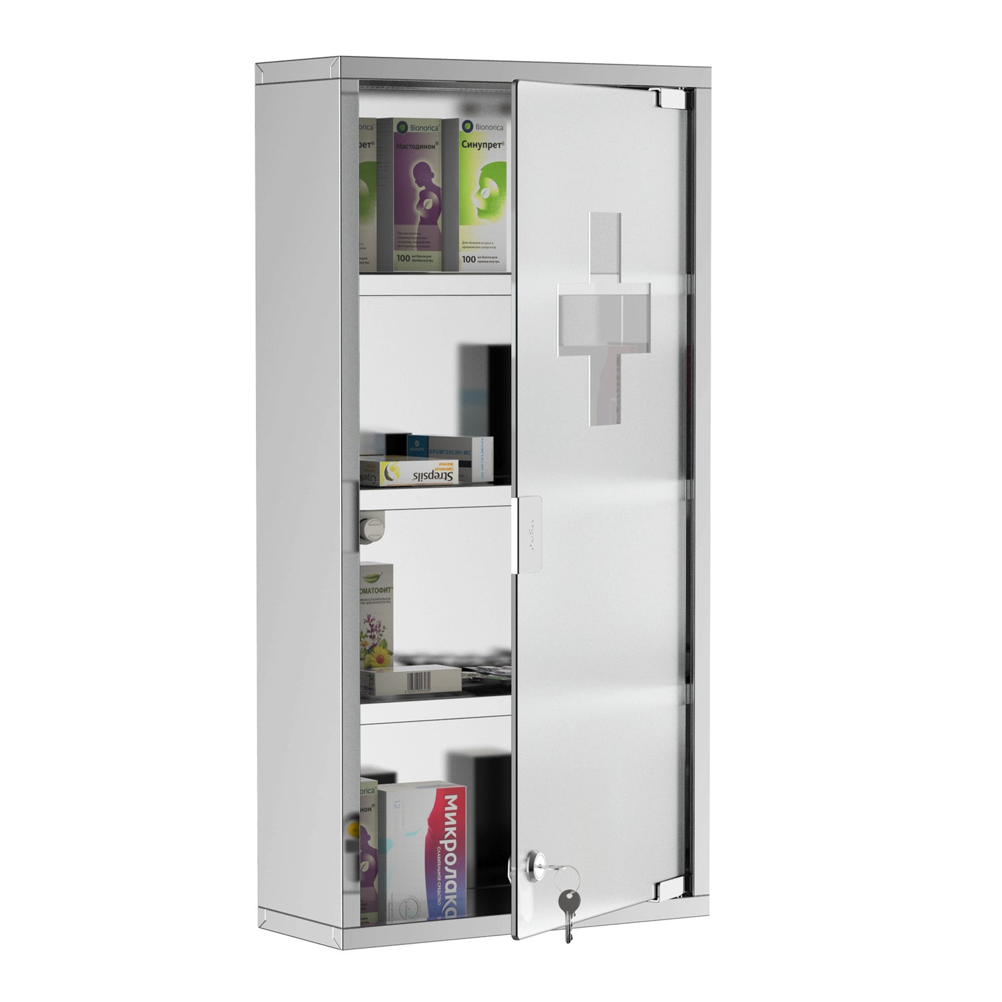 Dulapior Medicamente – Inox 30×12×60 cm cu 4 Rafturi