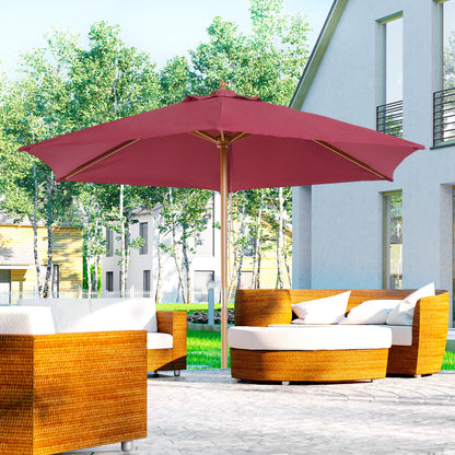 Umbrela din lemn pentru soare, bordo, Φ2.5m