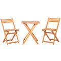 Set 3 Piese Masa si Scaune de Gradina Pliabile din Lemn pentru Exterior