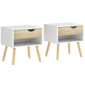 Noptiere Moderne cu Sertar și Raft, Design Modern și Funcțional, Ideal pentru Cameră de Dormit, Albastru