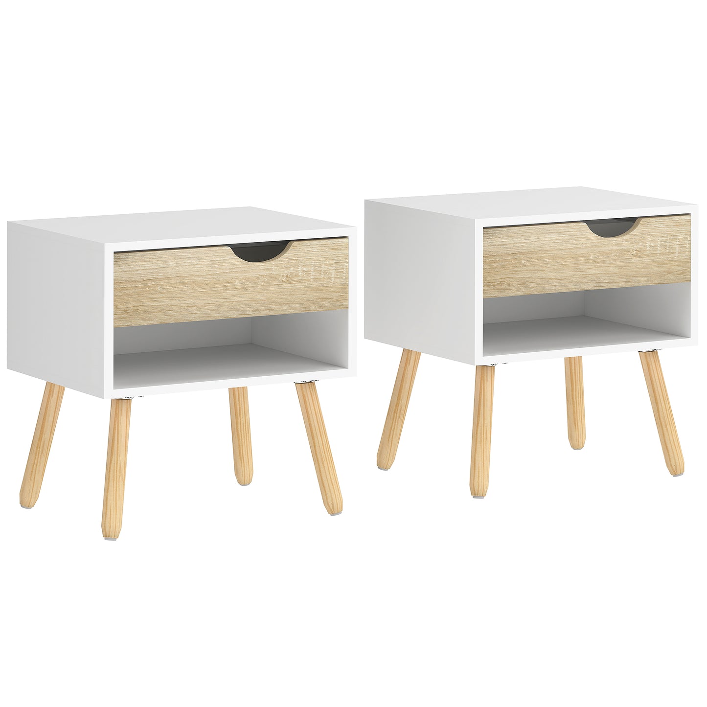 Noptiere Moderne cu Sertar și Raft, Design Modern și Funcțional, Ideal pentru Cameră de Dormit, Albastru
