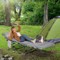 Pat Pliabil pentru Camping cu Buzunare de Depozitare și Geantă de Transport, Pat pentru Camping, 188x64.5x53 cm, Gri