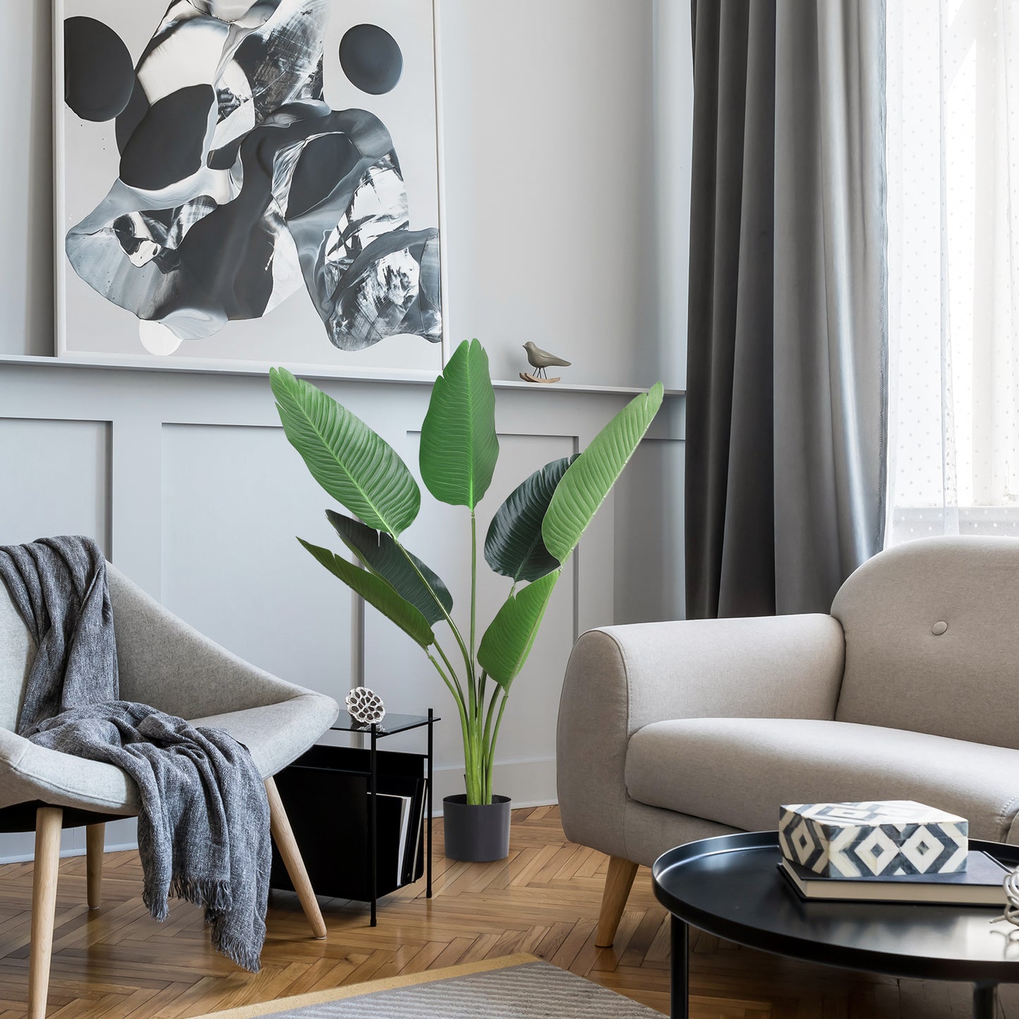 Planta Artificiala Strelitzia – 120 cm pentru Interior/Exterior