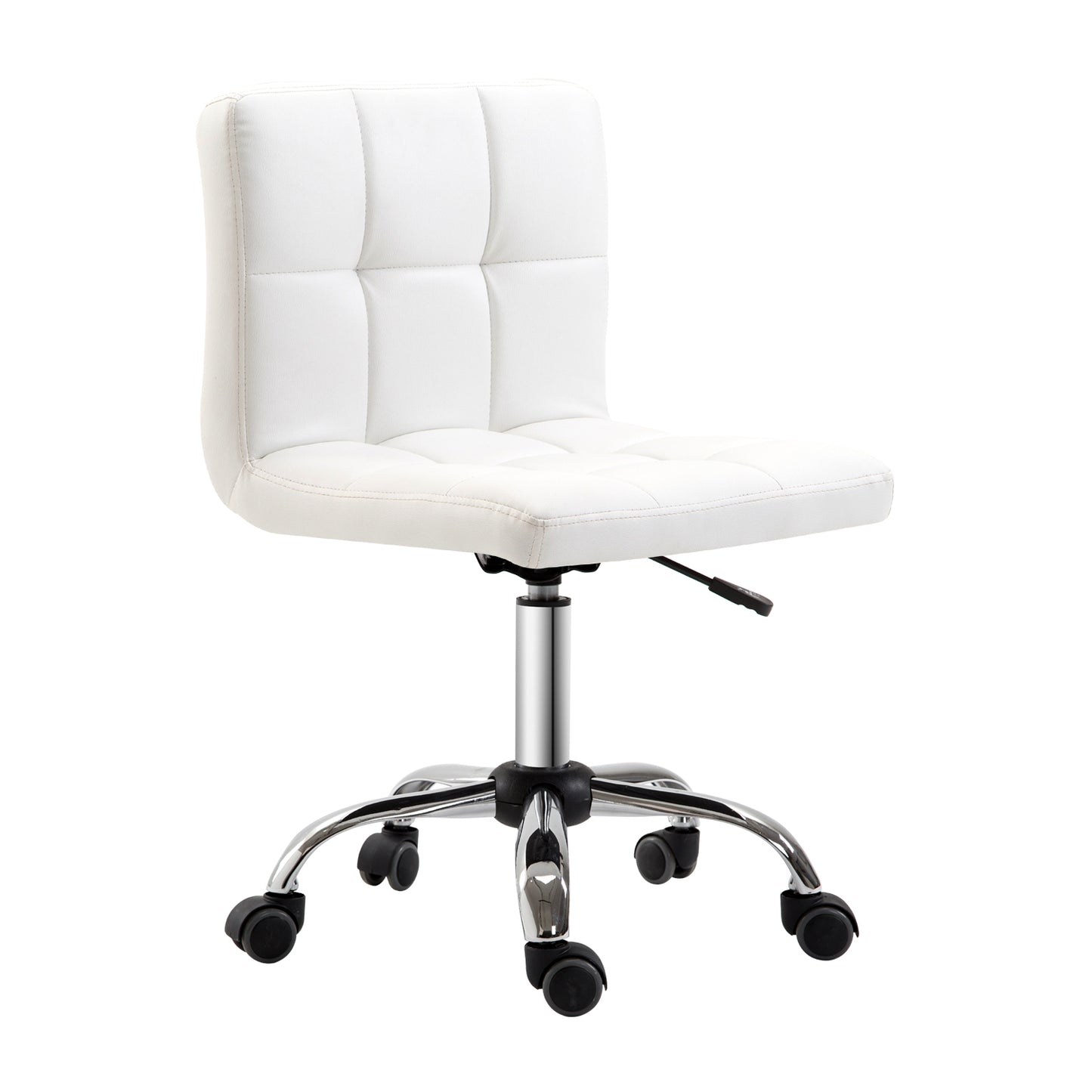 scaun rotativ din piele sintetica, 46x51x76-88cm, alb
