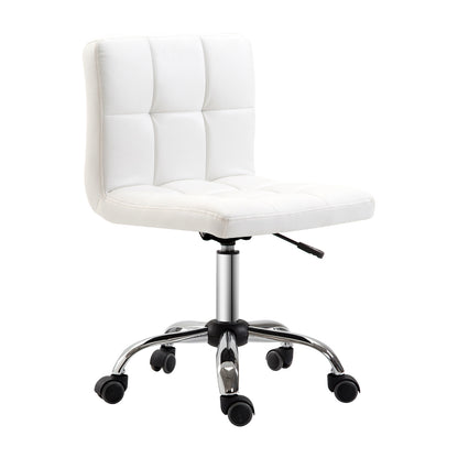 scaun rotativ din piele sintetica, 46x51x76-88cm, alb
