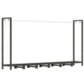 Suport de Lemne din Metal 0.8m³ cu Preș Impermeabil și Lanțuri 235x31x116cm