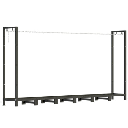 Suport de Lemne din Metal 0.8m³ cu Preș Impermeabil și Lanțuri 235x31x116cm