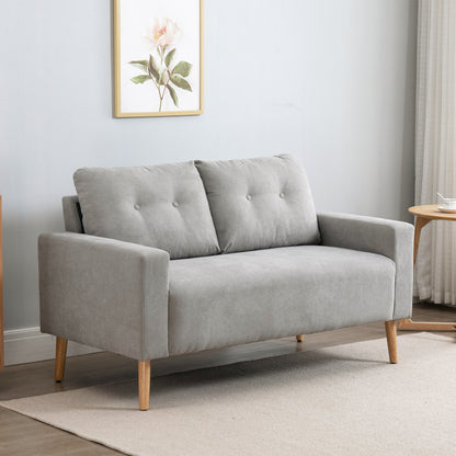 Canapea Compacta 2 Locuri Design Modern, Spate Matlasat, Gri