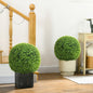 Set de 2 Plante Artificiale din Buxus în PE, Ø40 cm, pentru Interior și Exterior, Verde