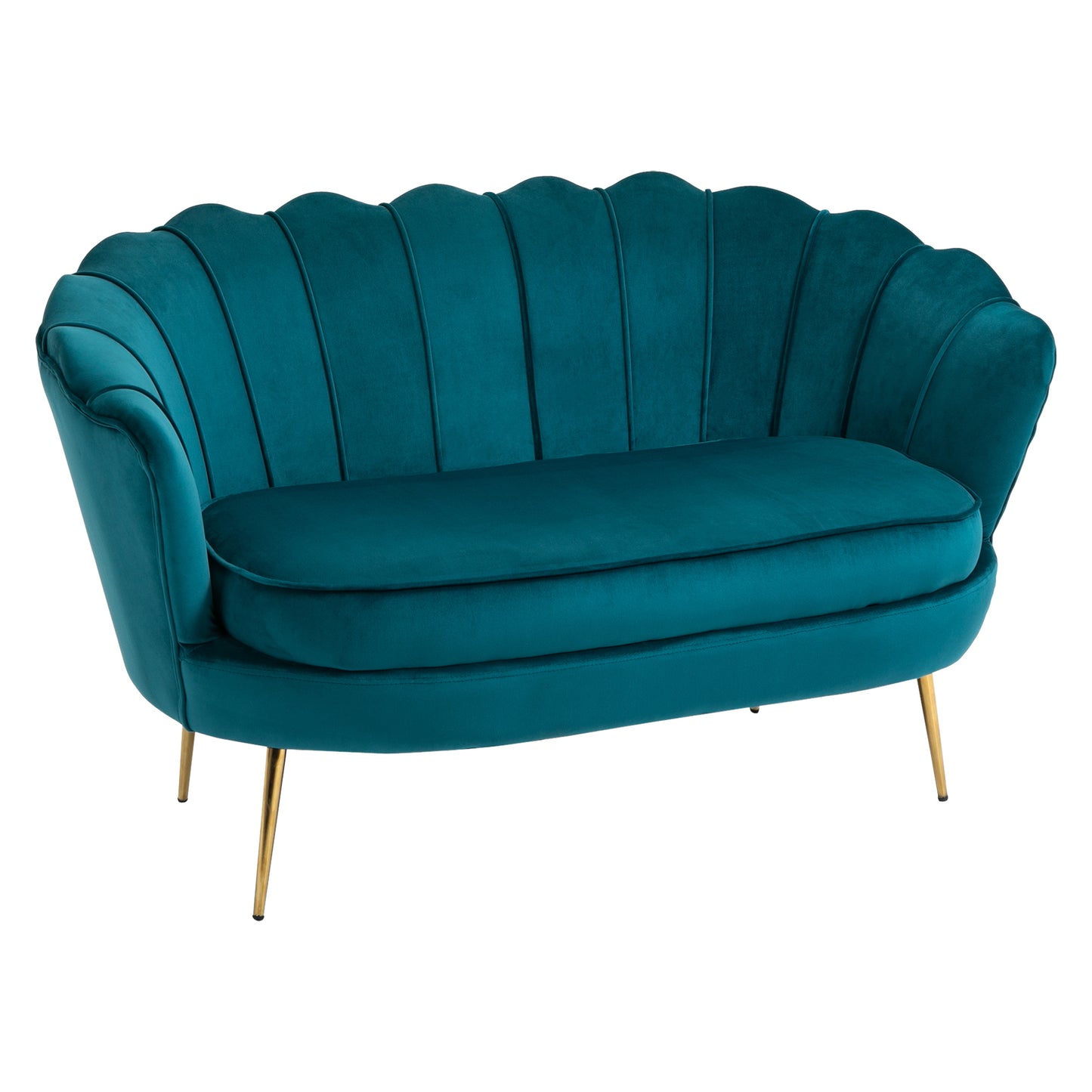 Canapea Vintage 2 Locuri – Catifea Verde, Stil Industrial Chic