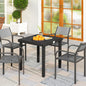 Aluminum Outdoor Patio Dining Table for 4 for Garden Lawn Backyard, Natural