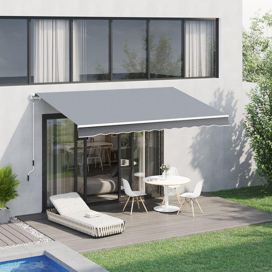 Copertina pentru soare tip rulou reglare cu manivela, din aluminiu si poliester, 295x245cm, gri