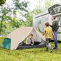 Cort de Camping pentru 2 Persoane cu 2 Uși, 2 Ferestre cu Plasă și Geantă de Transport, 280x225x110 cm, Bej