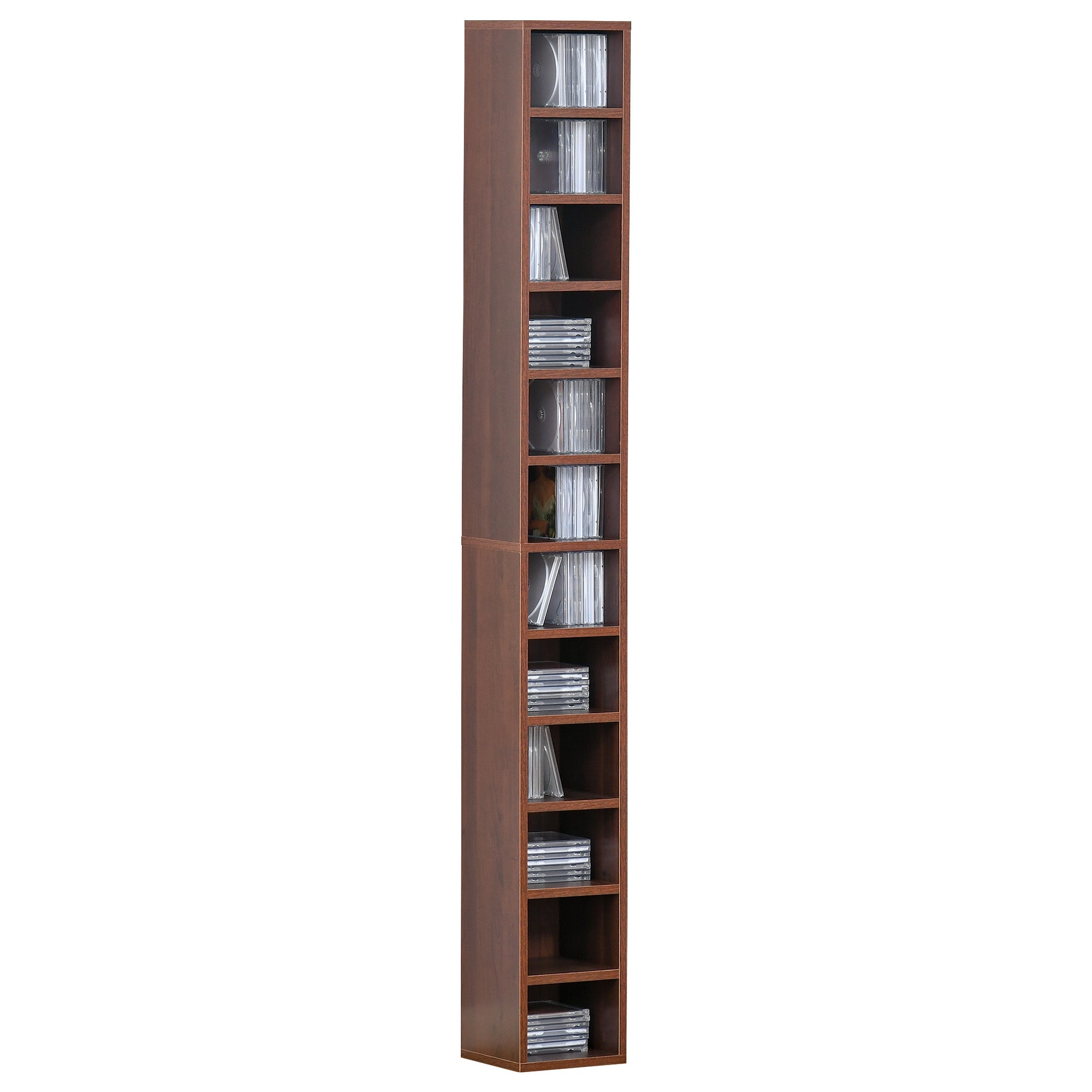 biblioteca tip coloana, cu etajere, 21x20x175cm, maro