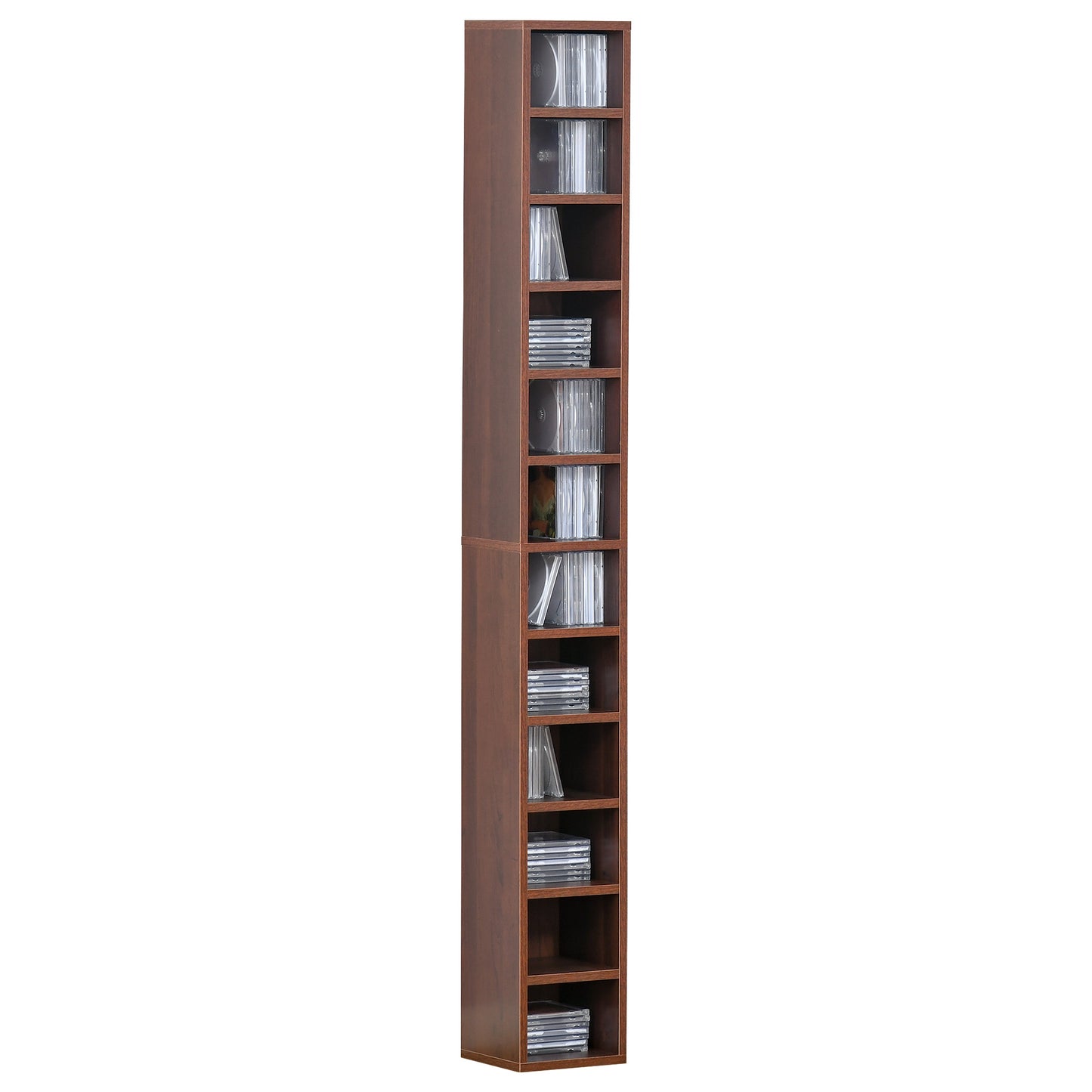 biblioteca tip coloana, cu etajere, 21x20x175cm, maro