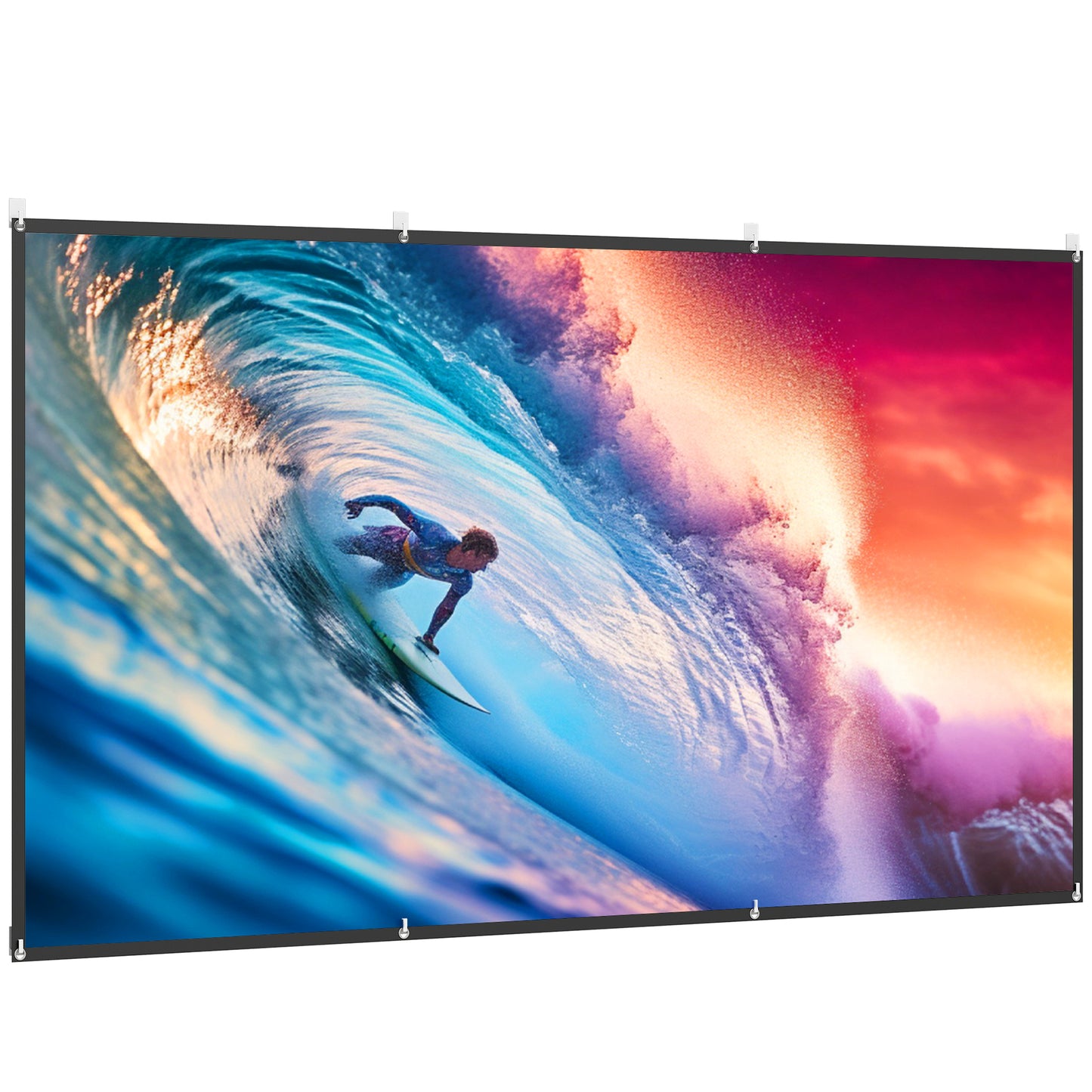 Ecran pentru Proiector 120" 16:9 HD 4K/8K Pliabil și Portabil, Anti-șifonare și Lavabil, Față Dublă, Alb