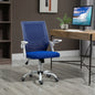Scaun de Birou Ergonomic cu Suport Lombar din Tesatura Albastra