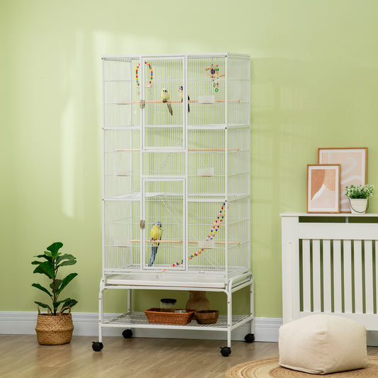 Cusca Pasari 3 Niveluri – Cu Roti, Scari & Accesorii Incluse