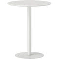 Masă rotundă pentru bucătărie, pentru 2 persoane, design modern din oțel, Ø60x72 cm, alb