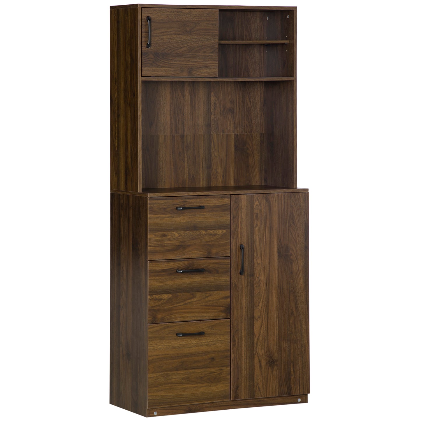Dulap Modern cu 3 Sertare și Dulapioare, Mobilier de Cameră din Lemn, 80x40x178 cm, Alb